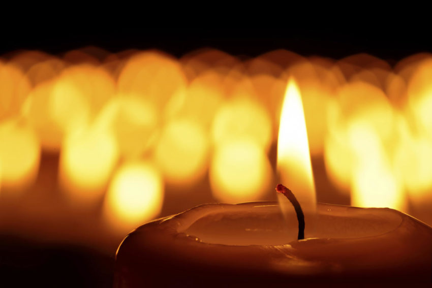 Candle, tragedy, spiritual atmosphere and in remembrance of loved ones