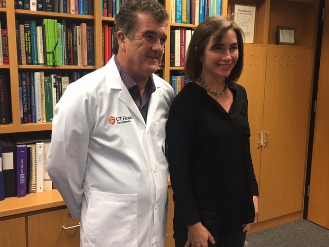 Dr. Peter Fox, UT Health San Antonio, with Liz Tullis, parent and MRI research coauthor