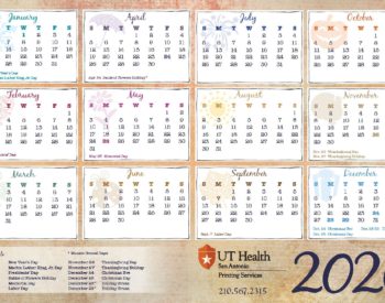 2020 Ut Print Calendar - Ut Health San Antonio