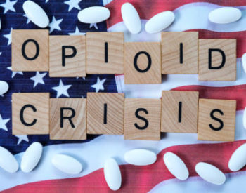 Photo of blocks spelling Opioid Crisis