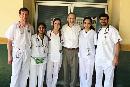 UT Health San Antonio medical students with Dr. Richard Usatine.