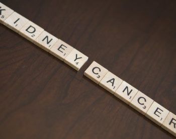 Scrabble pieces spelling out kidney cancer