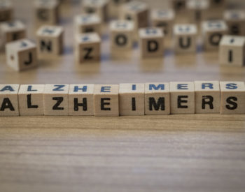 Alzheimers written in wooden cubes