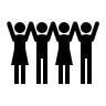 People raising arms graphic