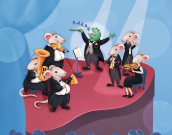 A frog and symphony art image describes metabolic diseases research at UT Health San Antonio.