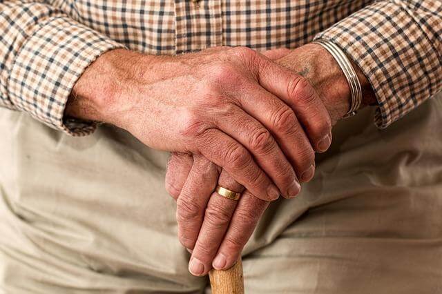 Old Person Walking Stick Hands Elderly Cane