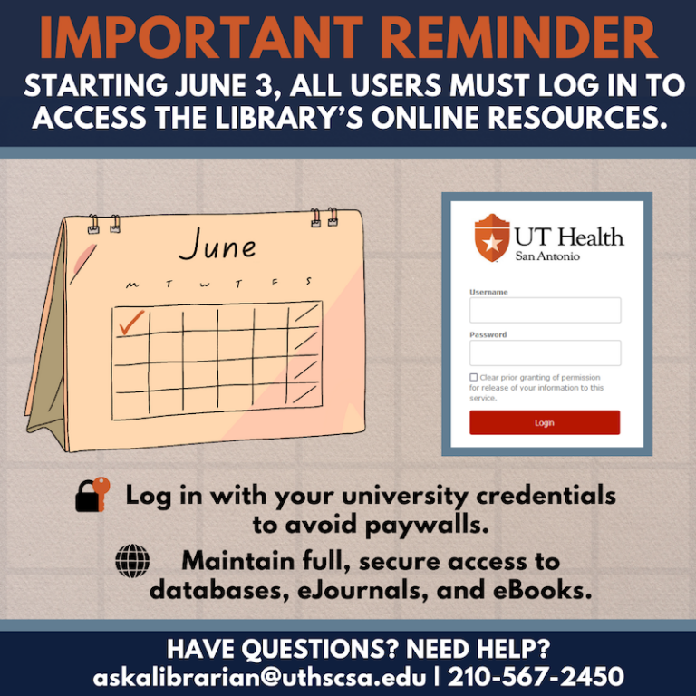 New requirement for accessing library resources - UT Health San Antonio