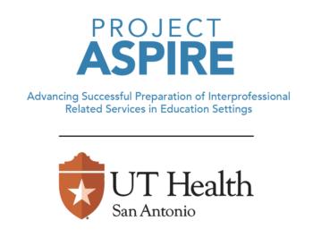 Logos for Project ASPIRE and UT Health San Antonio