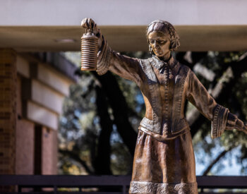 The Florence Nightingale statue at the School of Nursing.