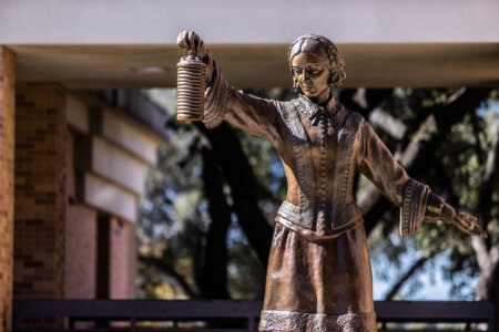 The Florence Nightingale statue at the School of Nursing.