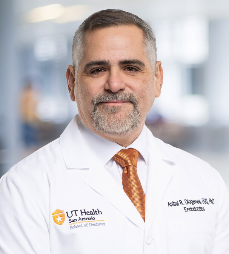 Anibal Diogenes, the associate dean for clinical affairs and chair of the Department of Endodontics at the School of Dentistry, is among 12 members from the UT System who will be recognized with the 2026 Regents’ Outstanding Teaching Award presented by The University of Texas System Board of Regents.